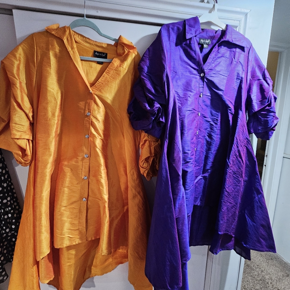 Gold and Purple Dresses
